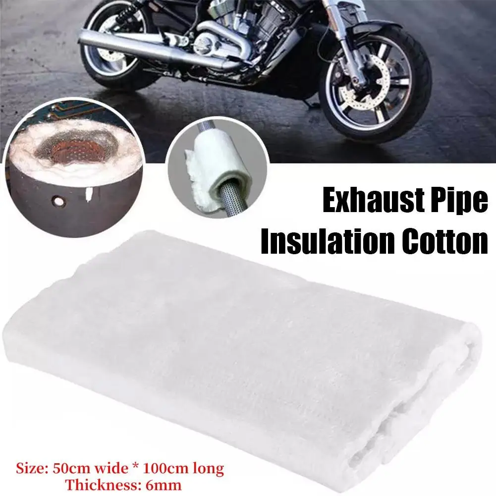 100cm*50cm*6mm Motorcycle Exhaust Pipe Muffler Cotton Fiberglass Needle Felt Fiberglass Muffler Filler Packing