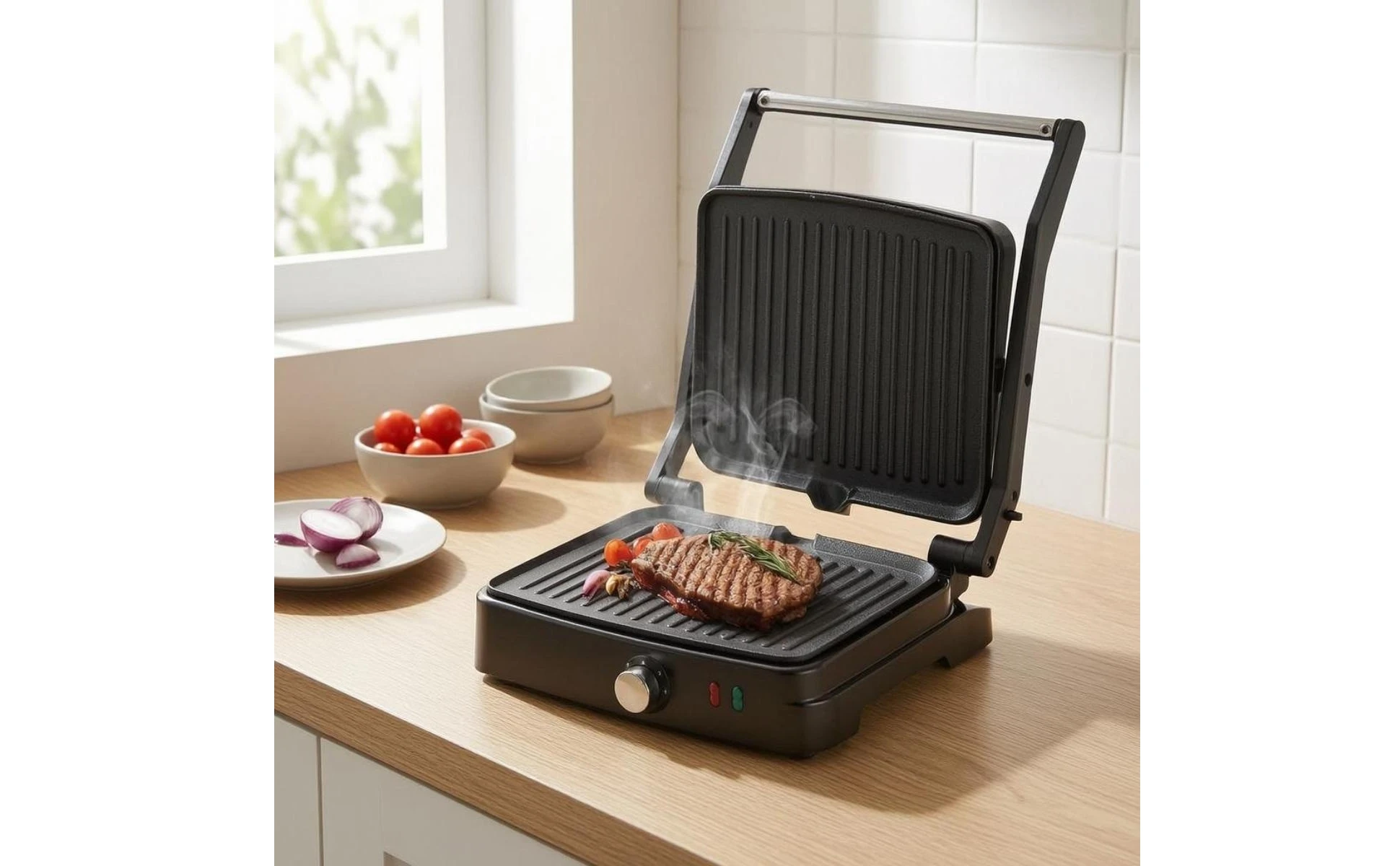 Sandwich Grill 220V Electric Grill Press Countertop Appliance Nonstick Plates Adjustable Heat for Home