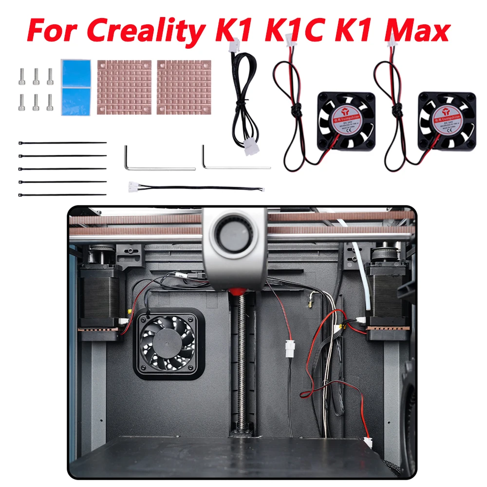 

Комплект вентиляторов для быстрого охлаждения для Bambu Lab P1P P1S X/Y-axis Nema17, шаговый двигатель, радиатор из чистой меди для Creality K1 K1C K1 Max