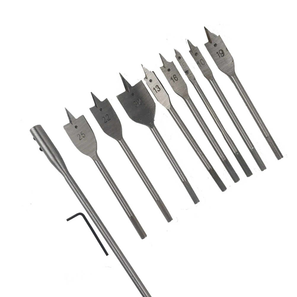 

10pcs Flat Drilling Hexagonal H Bit Earth Tones Woodworking Hole Set High Carbon Steel Durable Tools Professional Quality