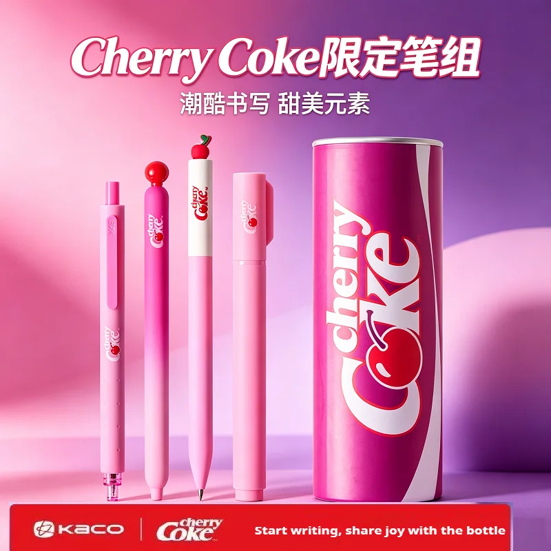 

KACO Coca-Cola Co-branded Gel Pen,0.5mm ST Tip Black Ink,Quick Dry Smooth Writing,Stationery for Student Gift & Office Signature