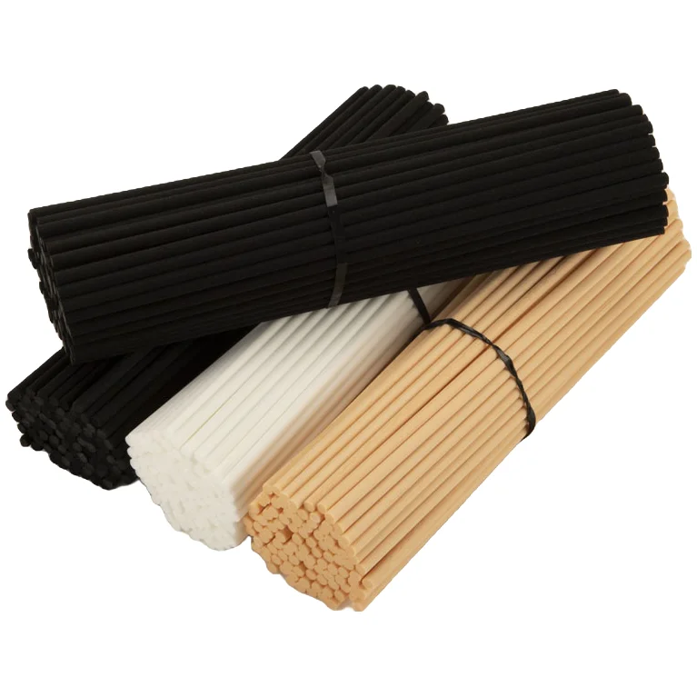 Varillas de fibra de ratán para decoración del hogar, recambio de varillas difusoras de lengüeta, Color negro/blanco, Beige, 50 piezas, 22cm x 3mm