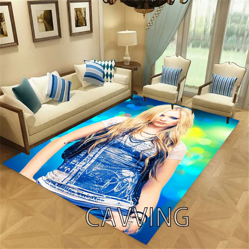 Avril Lavigne  3D Print Carpets Flannel  Rugs Anti-slip Large Rug Carpet  Home Decoration for Living Room Bedroom    C01