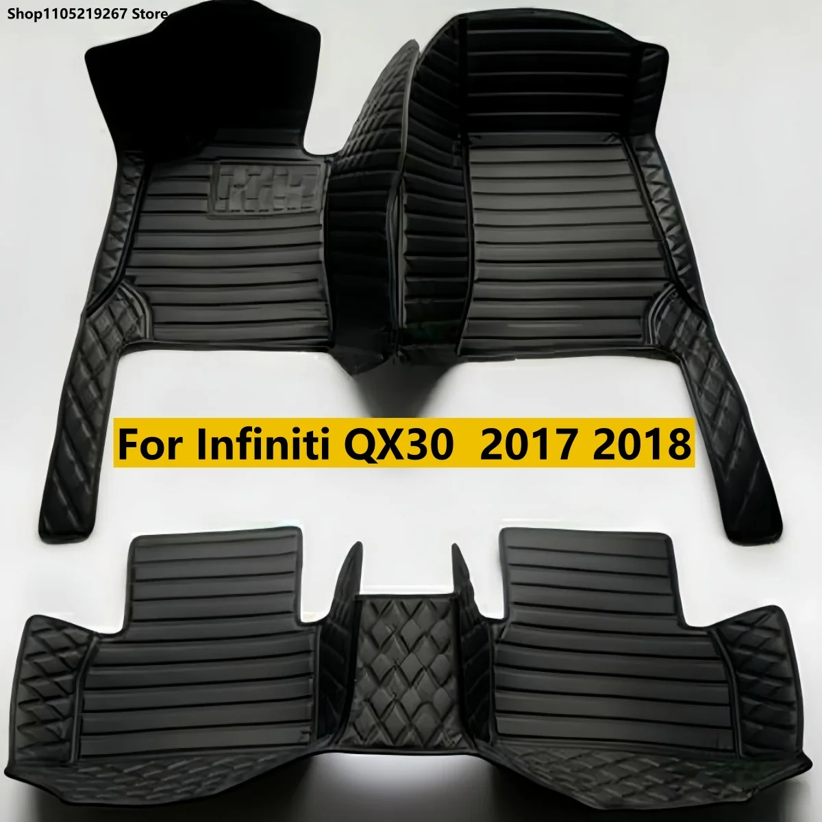 

Stripe Style Car Floor Mats for Infiniti QX30 2017 2018 Car Accessories Artificial Leather