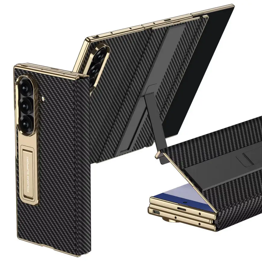 

Гальваническая рамка для ПК с подставкой и кронштейном, чехол для Samsung Galaxy Z TriFold, магнитная кожаная откидная крышка с петлей, защитное стекло 9H