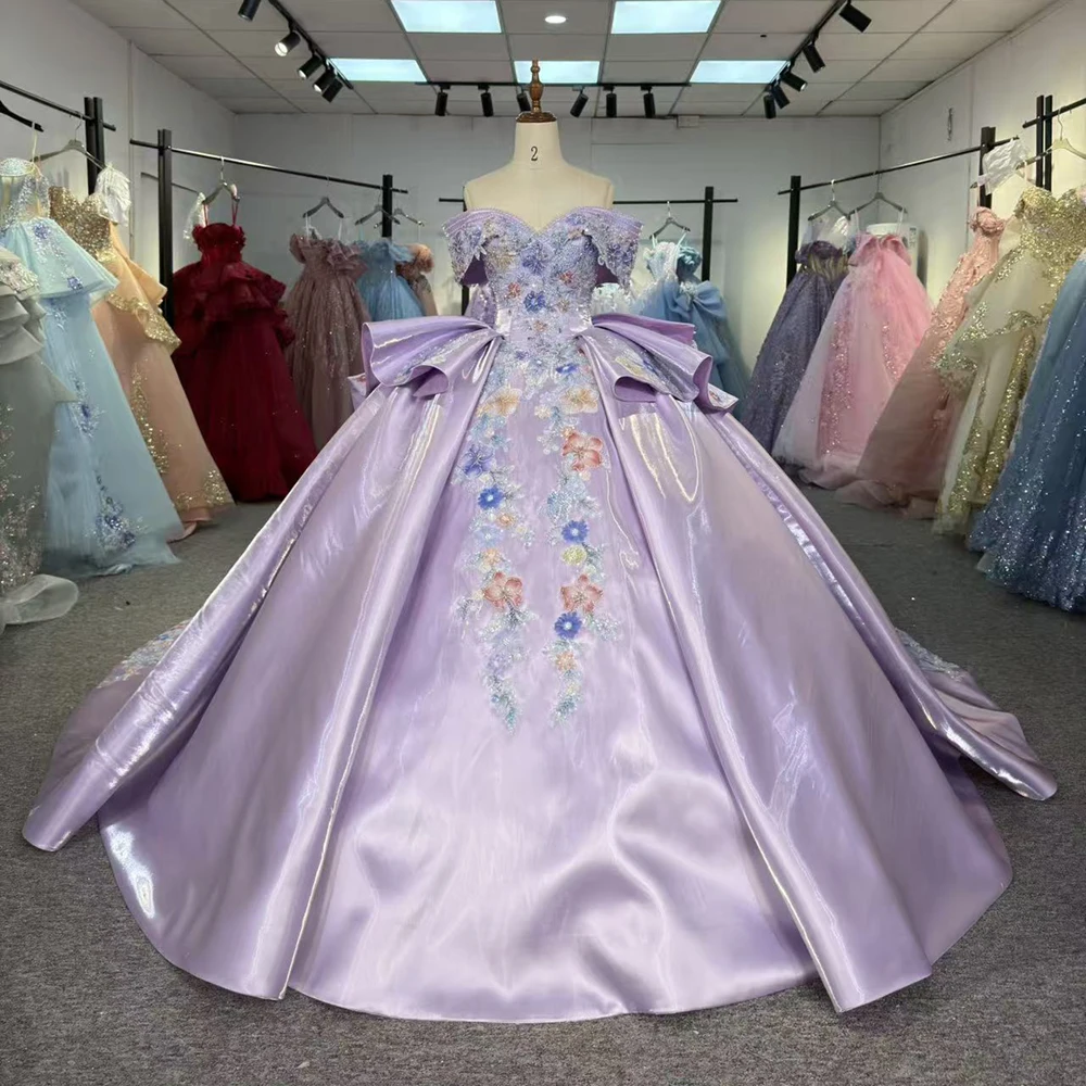 Customized Exquisite Short Sleeves Quinceanera Dresses Strapless Temperament Floor-length Fashion Gowns vestido de 15 quinceañer