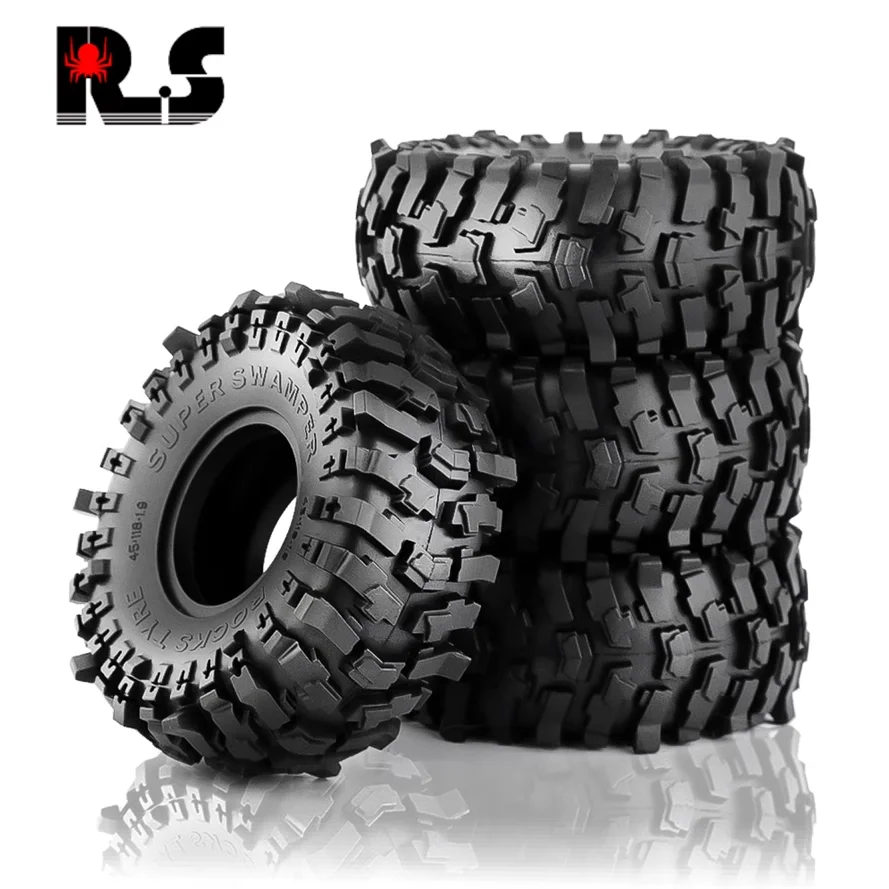 4PCS 1.9" Rubber Voodoo KLR Wheel Tires 118*45mm for 1:10 RC Crawler Axial SCX10 D90 TF2 MST Tamiya image 5