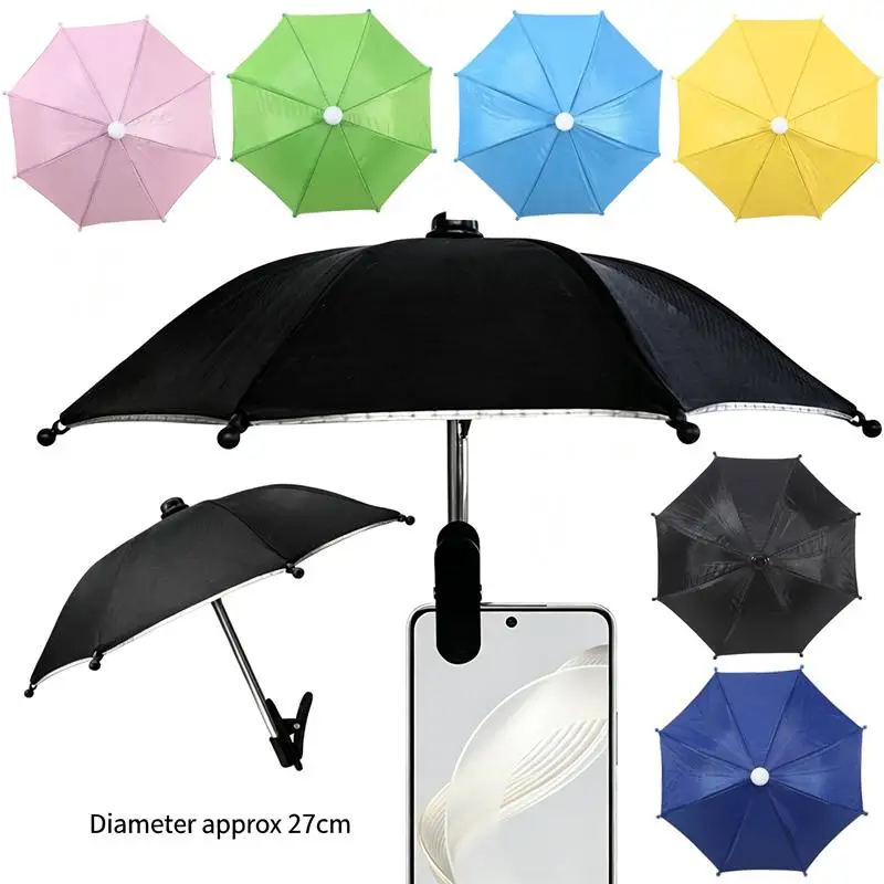 Bending Design Car Mobile Phone Sunshade Anti-glare with Clip Cell Phone Umbrella Adjustable Non-slip Auto Phone Bracket