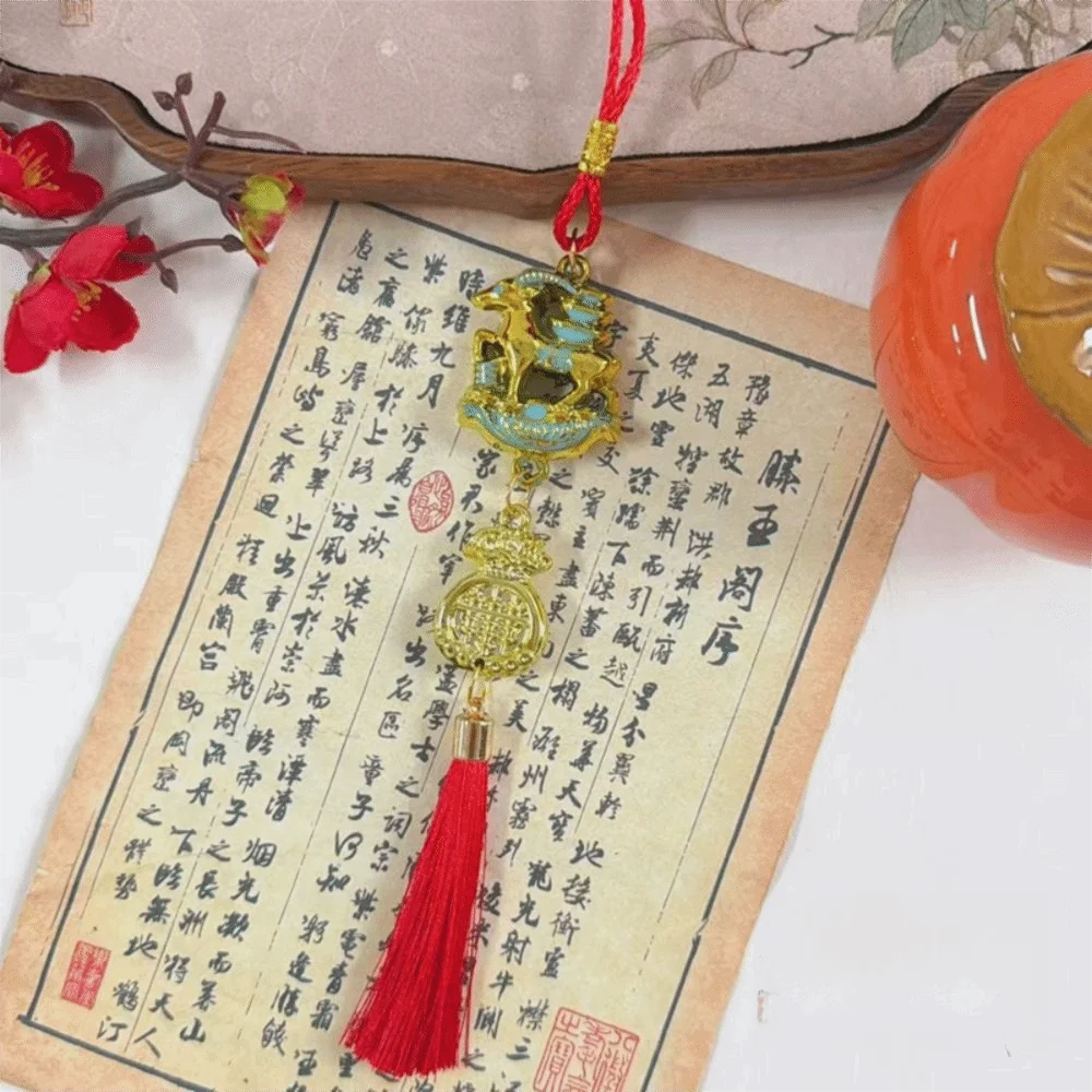 Gold Lucky Design Goat Hanging Ornaments Lightweight Lucky Design Year Of Goat Pendant Red Tassels Festival Atmosphere
