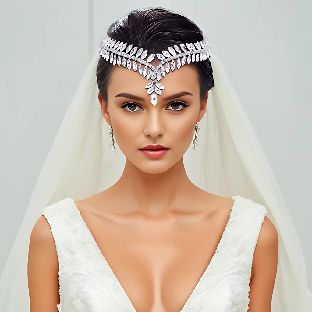 Bohemia Bridal Forehead Headband Rhinestone Wedding Headpiece Woman Tiara Hair Accessories Jewelry Bride Headwear HP529