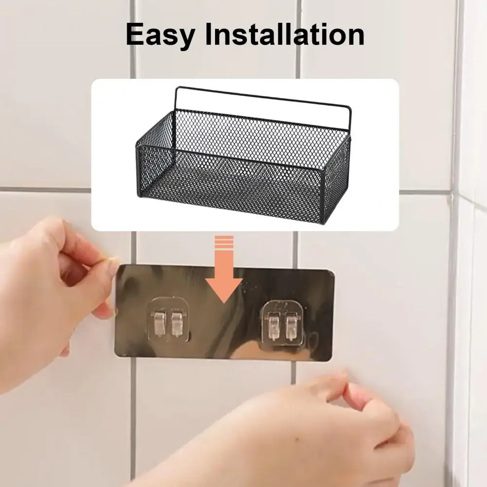 Wall-Mounted Bathroom Shelves For Bath Without Drilling Shampoo Soap Shower Stand Kitchen Storage Shelf Bathroom Organizer