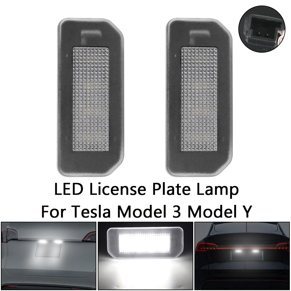 

For Tesla Model 3 Model Y Car License Number Plate Lights Car Accessories Upgrade LED Lamp Accessories 2Pcs/Set 13.5V 5700K