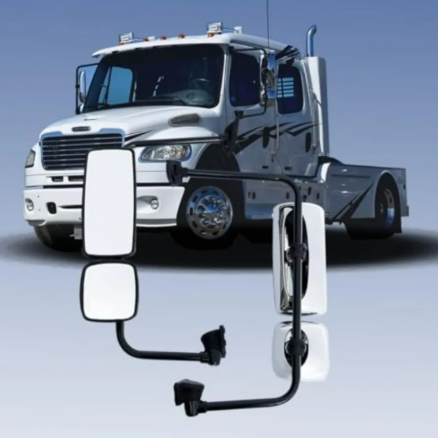 

Left Chrome Door Mirror Assembly with Arm for Freightliner M2 2004-2016 Truck Chrome Finish Durable Metal Construction Enhanced