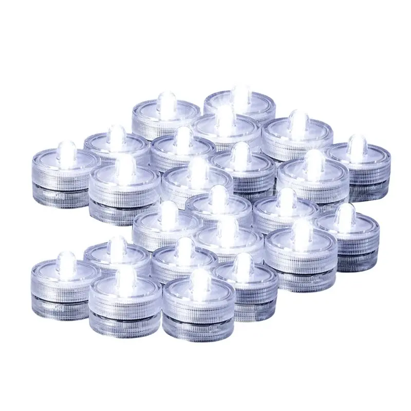 bsevb-ホワイト防水ledミニ水中キャンドル、24個のフレームレスティーライト、花瓶、結婚式用の水中プールライト