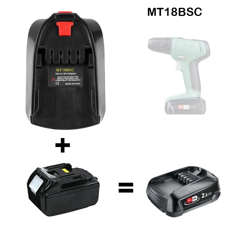 Adattatore convertitore batteria agli ioni di litio MT18BSC per Makita 18V BL1830 BL1860 BL1850 BL1840 BL1820 usato per strumento Bosch C 18V