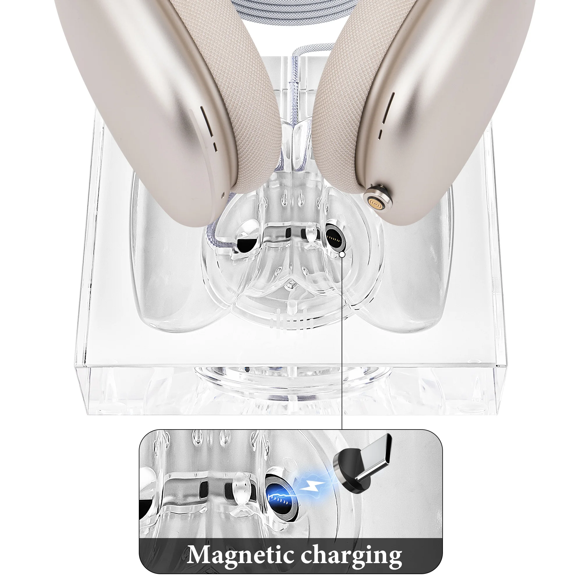 AirPodsMax typeC スタンド付き Geekria ヘッドフォン充電スタンド AirPods Max (USB-C) 用、アクリル