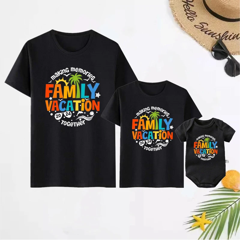 Camisetas para vacaciones familiares, trajes a juego para hacer recuerdos juntos, verano, papá, mamá, niños, bebé, viaje a la playa, 2024