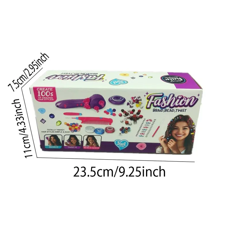 Magic Electric Hair Braider Jewelry Beads Hairdressing Three in One, Fully Automatic Hair Braider Hair Braid Fried Dough Twists