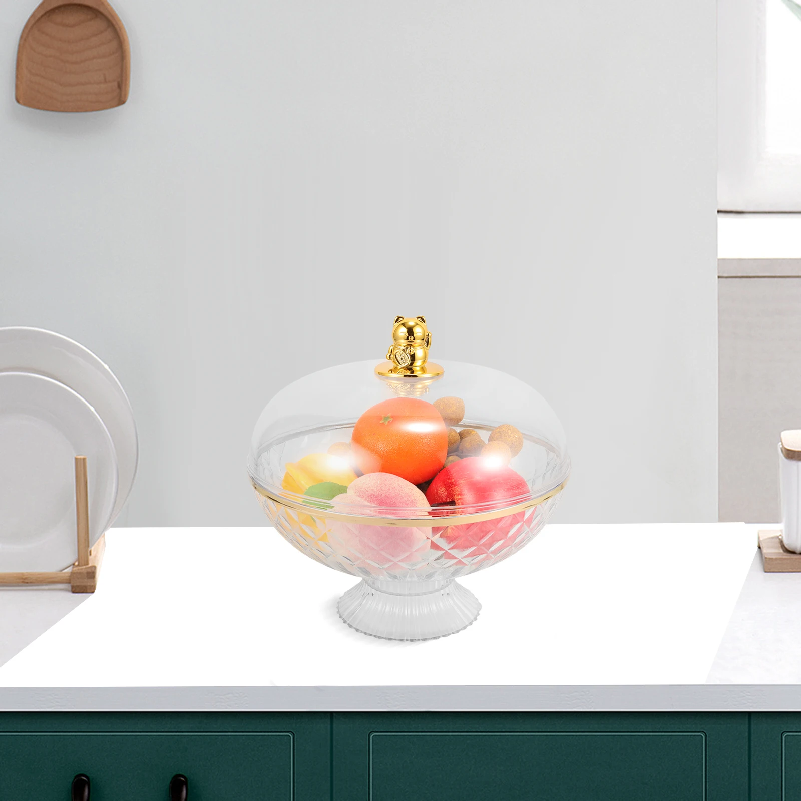 

Fruit Bowl With Draining Hole Multi-Function Dessert Tray For Kitchen Home Decor Snacks Storage Toiletries Container