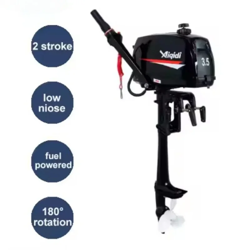 

T3.5 2 Stroke Outboard Motor 3.5HP Boat Engine 61cc Water Cooling Naturally Aspirated Tiller Control for FRP Inflatable Boat2-4m