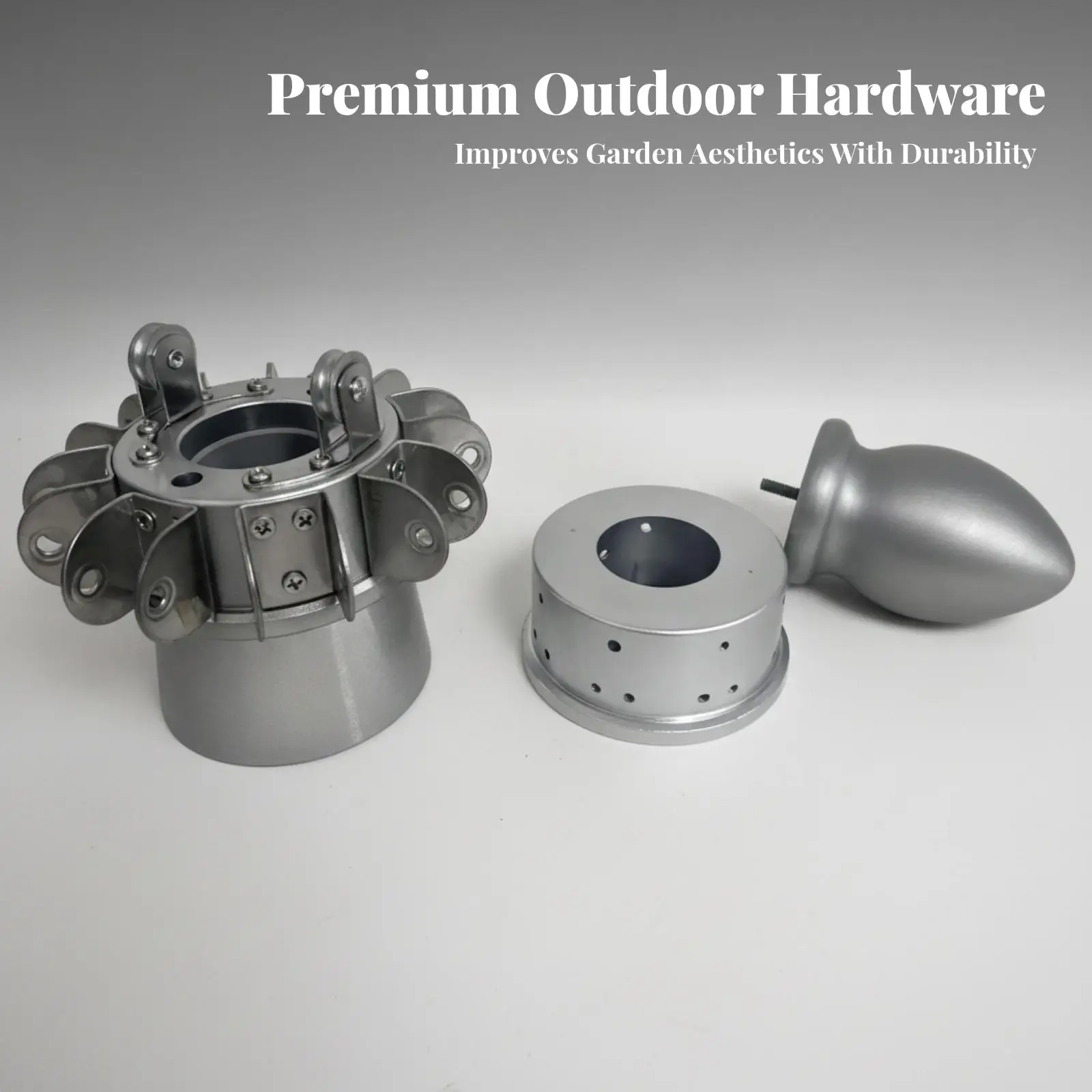 Patio Umbrella Frame Component Cast Aluminum Parasol Joint Hub with Gourd Head for Canopy Mounting Bracket Stabilization