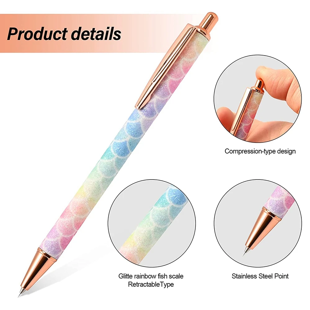 2 Pcs Glitter Weeding Pen Fine Point Pin Pen Weeding Tool for Vinyl Air Release Pen for Easy Craft Vinyl Projects