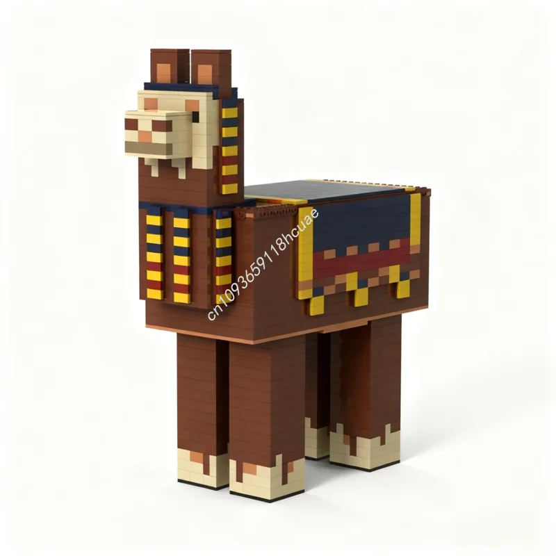 1079 pçs moc llama comerciante meu mundo modelo blocos de construção aniversário arquitetura modular montar brinquedos educação presentes natal