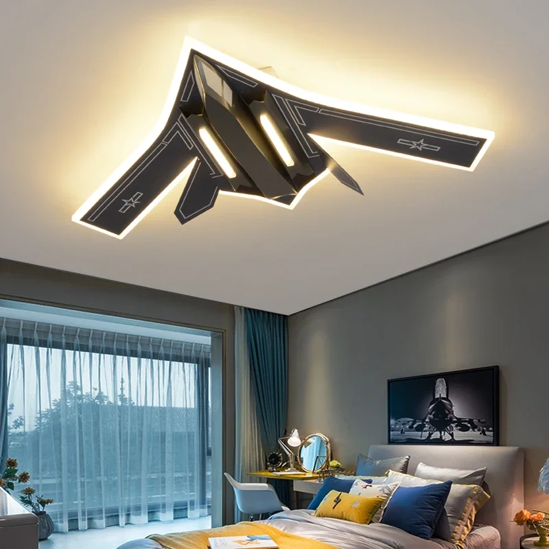 

Children's room bomb 20 airplane ceiling light boys bedroom light bomber slim fighter model lamp room light