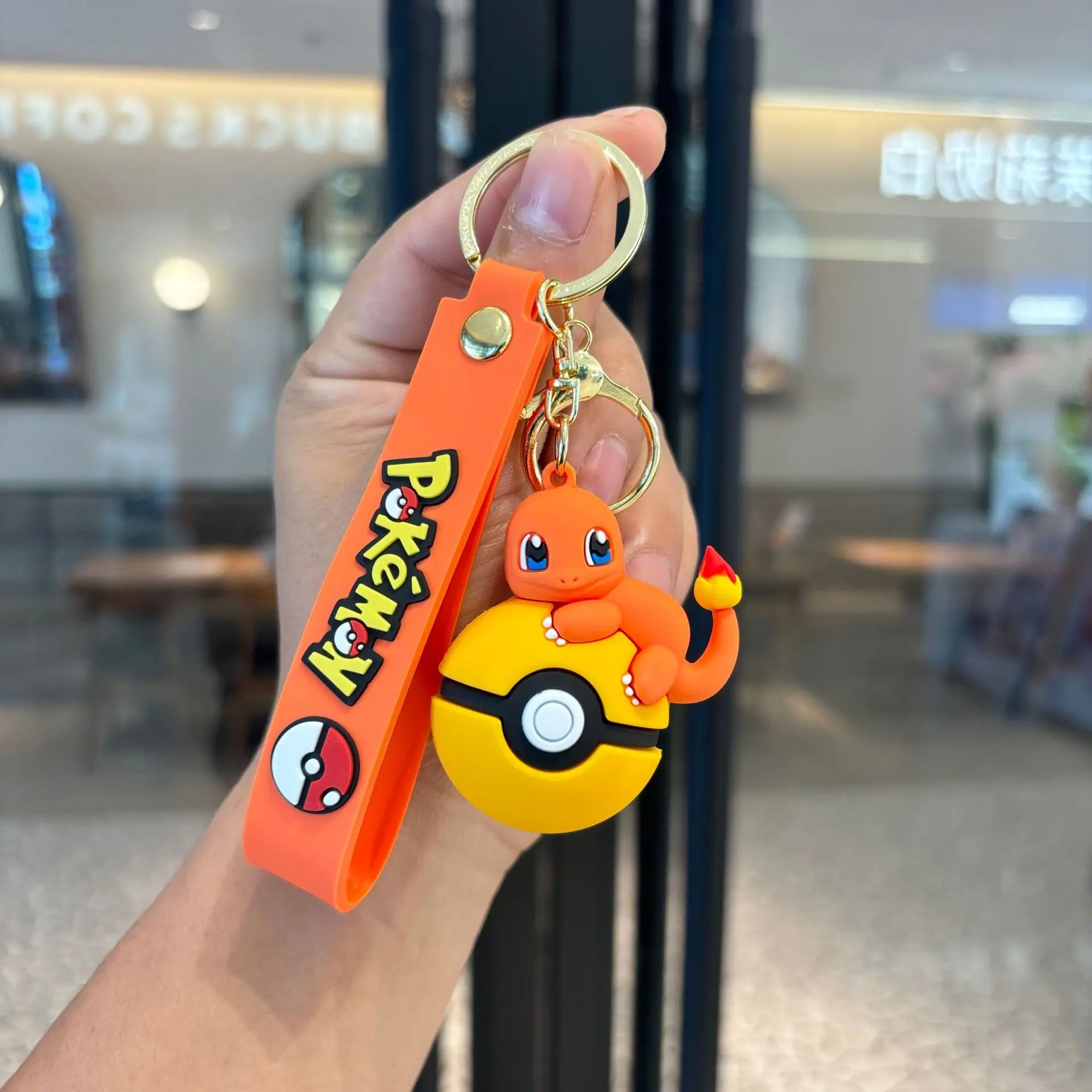 Bestseller Pokémon Poké Ball Schlüsselanhänger-Set, Niedliche Pikachu Eevee Glurak Figuren, Anime Sammlerstück Ring für Tasche Rucksack Geschenk