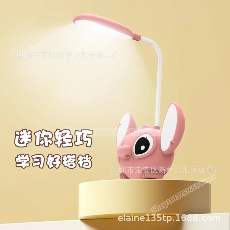 Disney Stitch Desk Lamp Aesthetic Cute Stich Figure Shape Bedroom Room Lighting Students Reading Light  Eye Protection Gifts