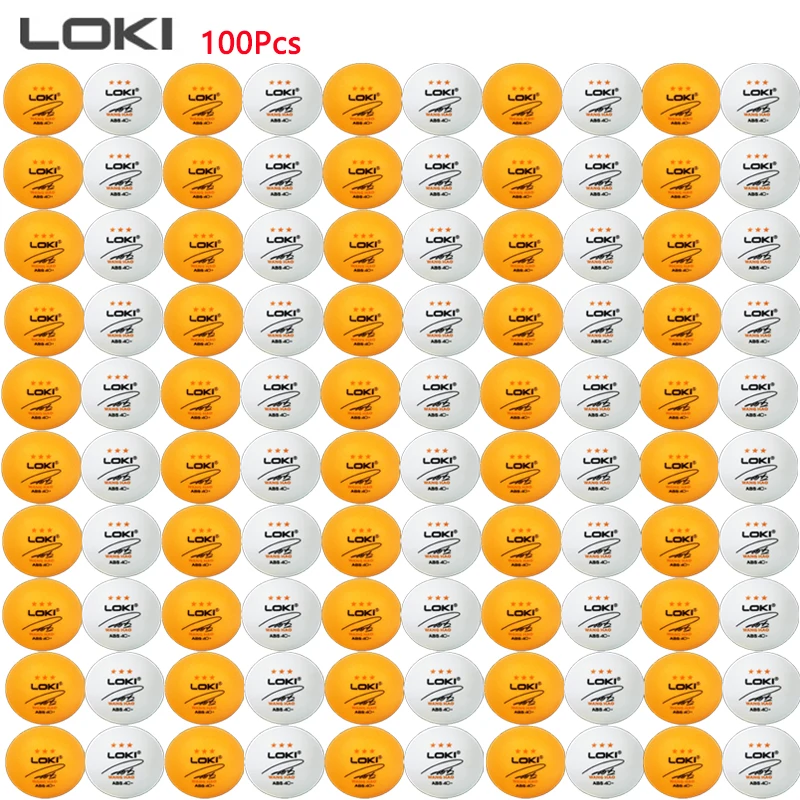

LOKI Table Tennis Balls 100PCS/PACK 3 Star 40+ New ABS Plastic Material Ping Pong Balls with Seam Club Training Ping Pong Balls