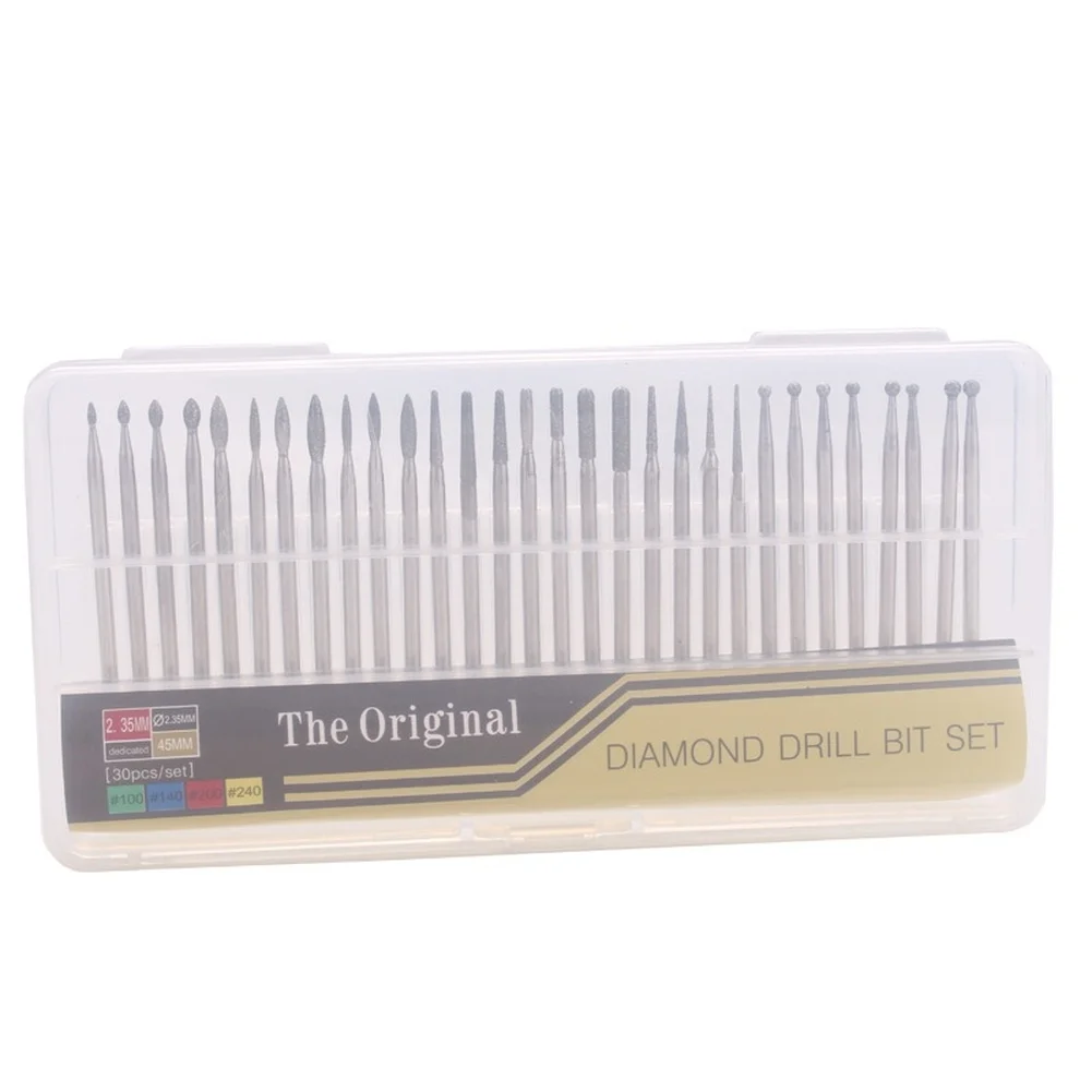 /30pcs /Nail /Drill Bits Set Blue Grinding Heads For Manicure Pedicure Dead Skin Removal And Cuticle Care Salon Home Tools