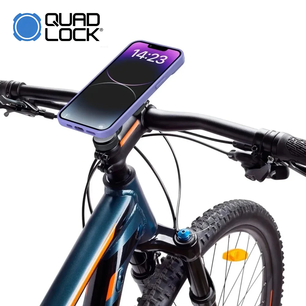 QUAD LOCK Universal Smartphone Mount with Vibration Shock Absorber for Motorcycle Bicycle Handlebar Trottos Scooter Compatible