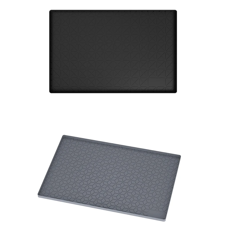 AFBC Alfombrilla debajo del fregadero para cocina, revestimiento impermeable de silicona, bandeja organizadora flexible con orificio de drenaje, fácil de limpiar (28X19)