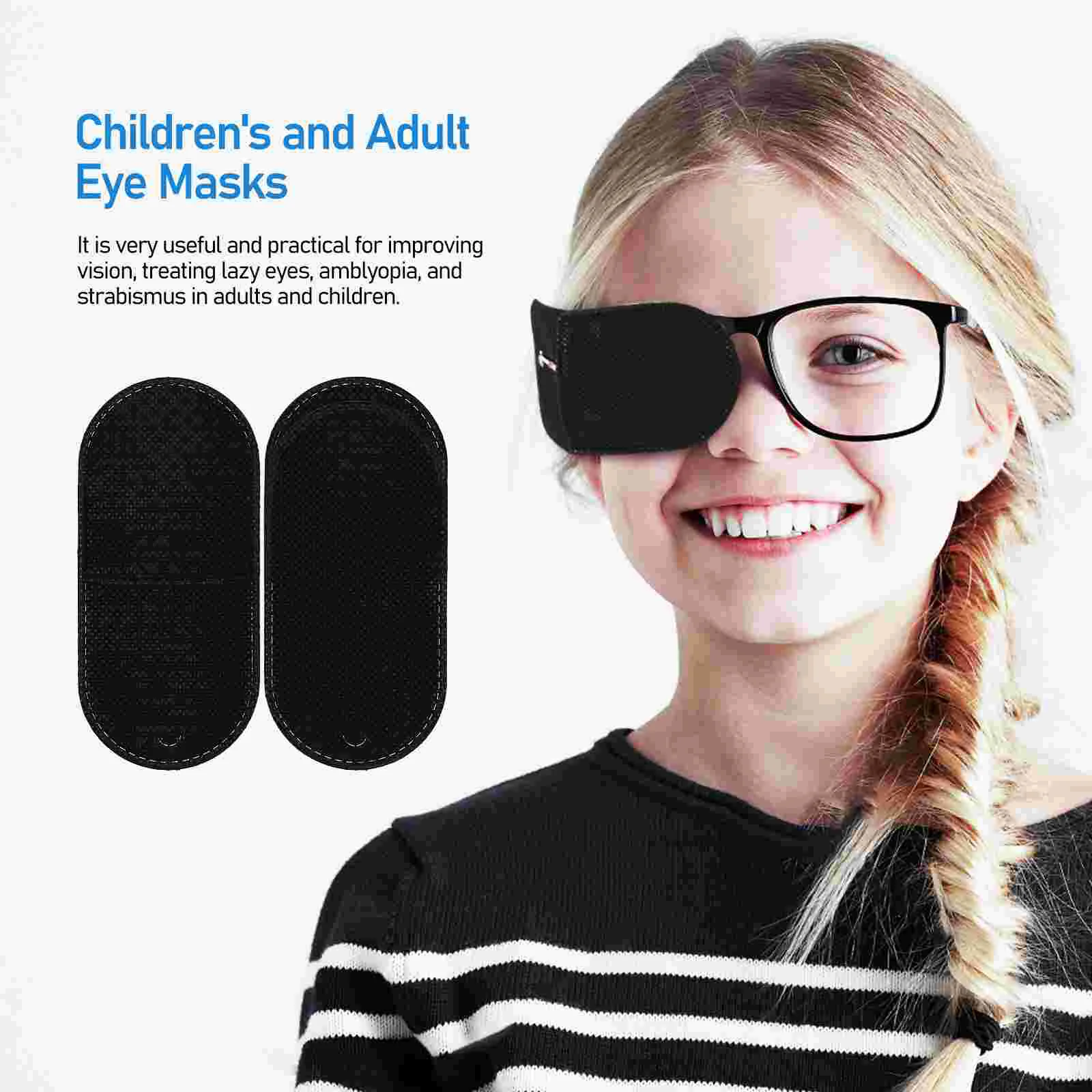 12 Pcs Eye Patches Kids Boys Right Blindfold Amblyopia Eyeglasses Lazy Non-woven Fabric Child for