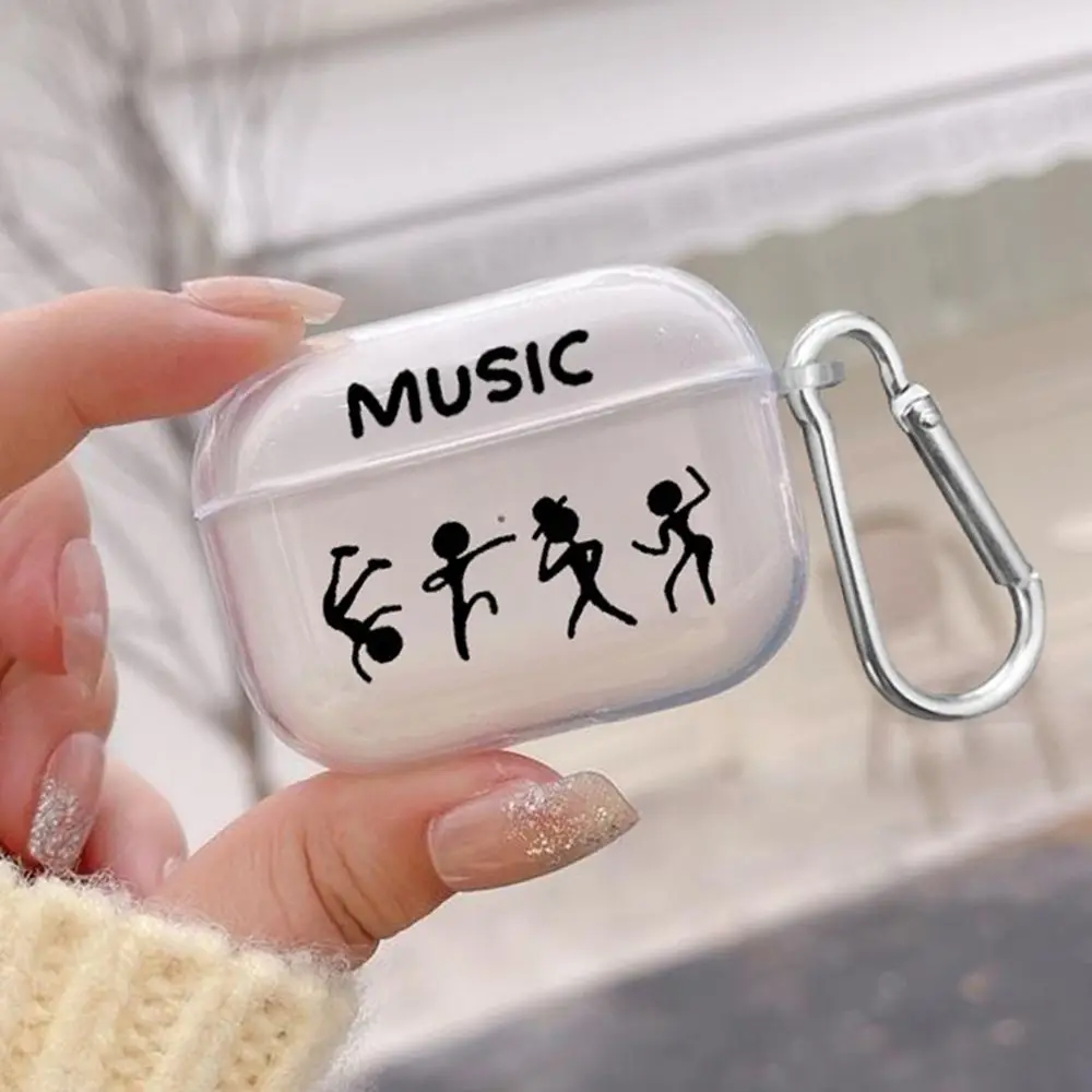 

New style Holiday Gift Music Happy Coffee Cartoon Plastic drop-proof headphone case For Airpods 1, 2, 3, 4, Pro, Pro2 ins