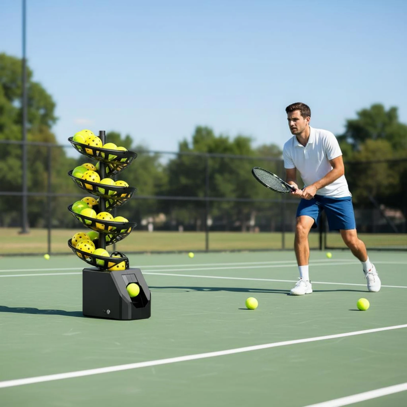 Wireless Control Ball Machine Portable Tennis Ball Machine Sports Training Gear Long Battery Life for Young Players
