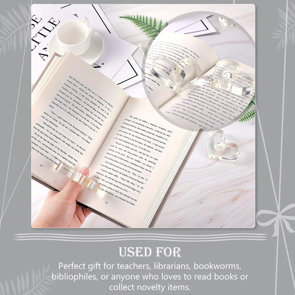 4pcs 책 확장기 엄지 책갈피 엄지 책갈피 페이지 스프레더 휴대용 독서 액세서리 1 8 0 2 2 4 하트 모양