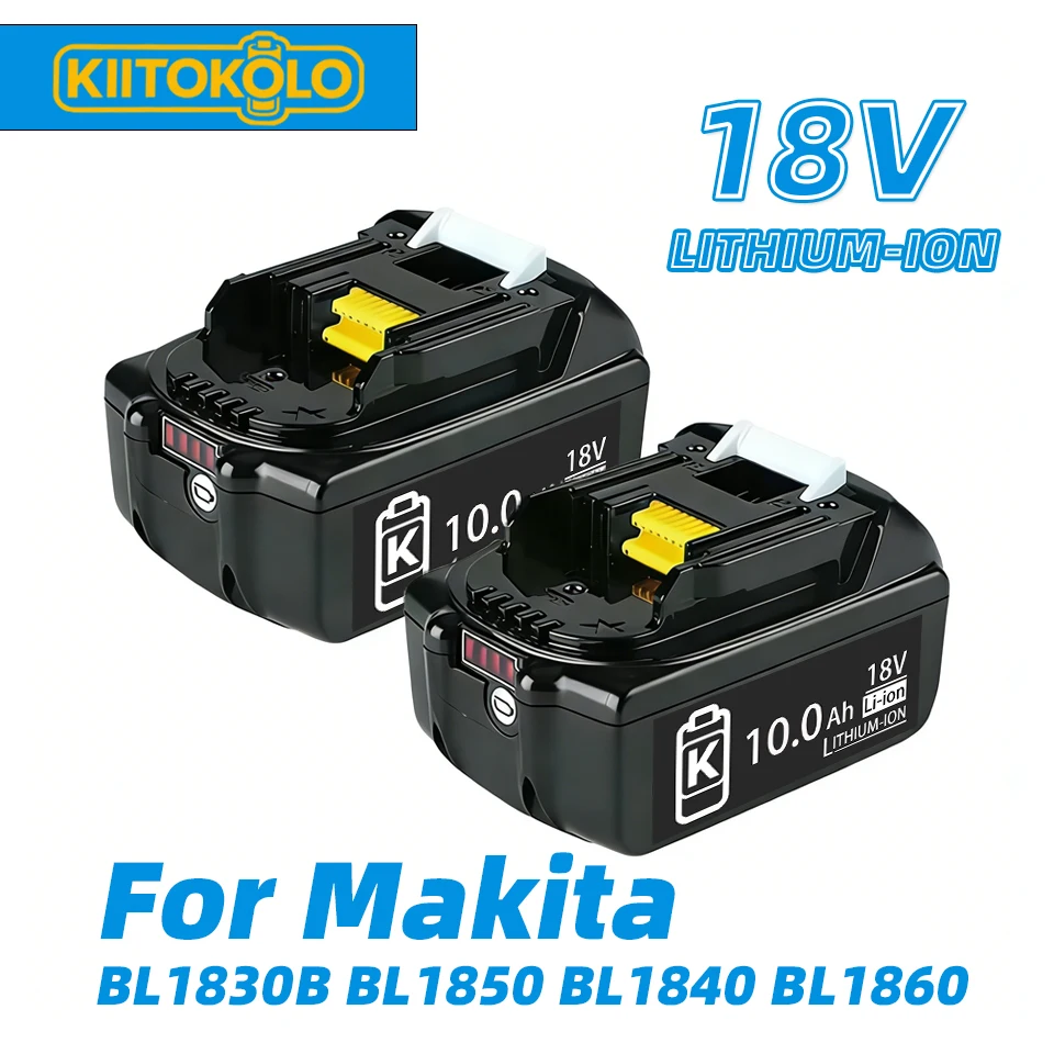 High Capacity 18V 10Ah Li-Ion Battery for MAKITA 18V LXT Tools, Replacement for BL1830 BL1820 BL1840 BL1830B Batteries