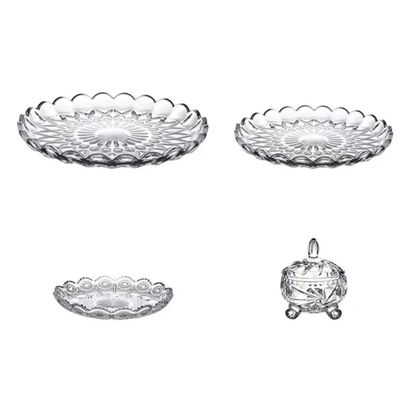 

Crystal glass candy cup European creative candy jar tray fruit candy bucket storage jar creative living room