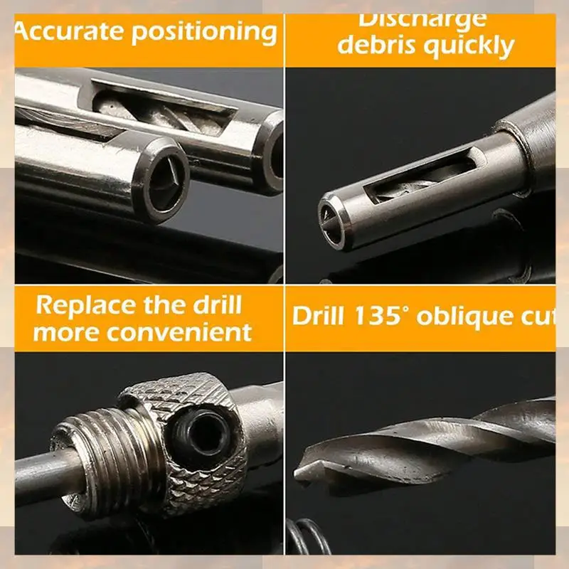 

Flash Trend Center Drill Bit Set 10 PCS Self Centering Hinge Tapper Core Drill Bit Set For Woodworking, Door Window Drill Bits