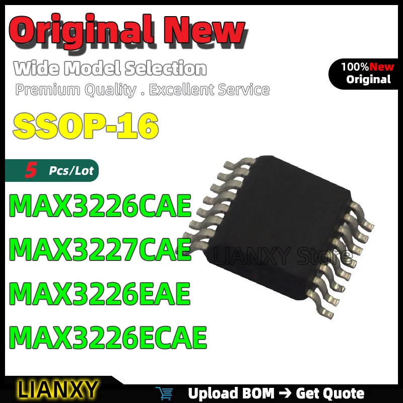 5pcs SSOP-16 MAX3226CAE MAX3227CAE MAX3226EAE MAX3226ECAE RS-232 Transceiver New Original