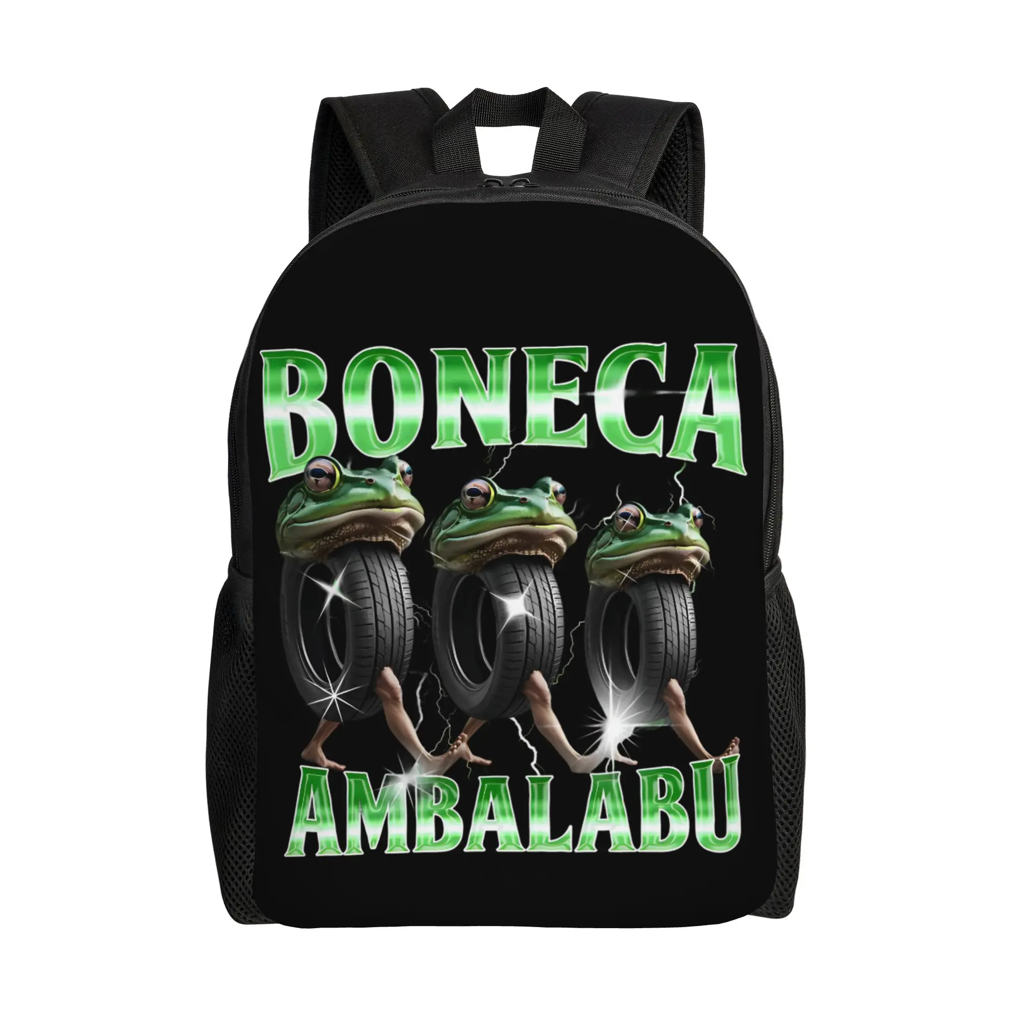 

Рюкзак Boneca Ambalubu Italian Brainrot Meme: Повседневный, для студентов, для походов и путешествий, забавный, с изображением лягушки, для ноутбука, на одно плечо, для активного отдыха