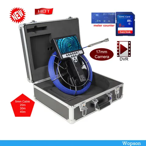 하수구 검사 비디오 카메라, 배수구 검사 시스템, 뱀 카메라, DVR 녹음기, 7 인치 모니터, 17mm 렌즈 파이프