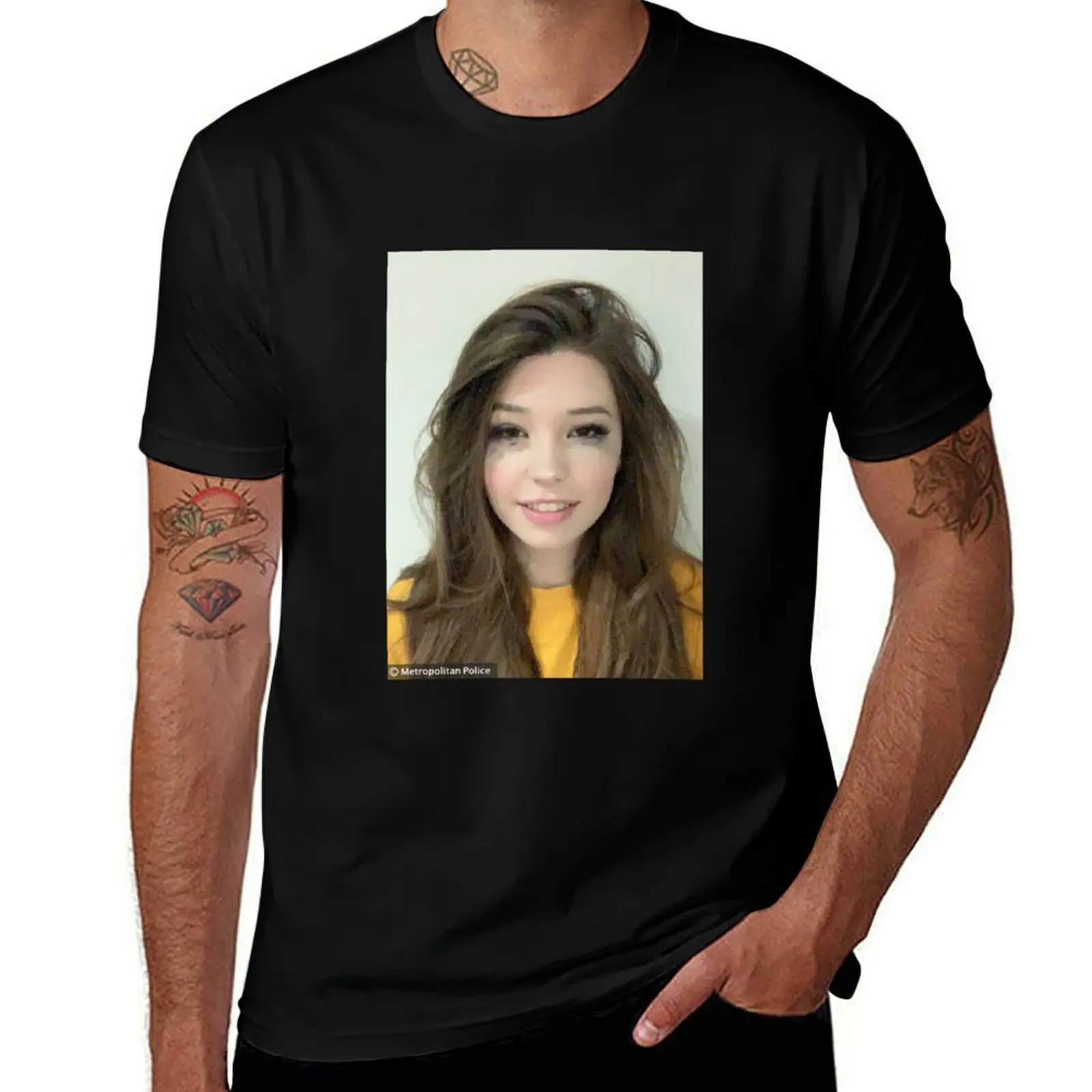 

Belle Delphine Mugshot Large T-Shirt Casual Loose Fit Summer Tee Shirt