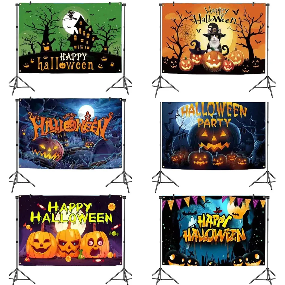 

1pcs 150*100cm Disney Halloween Family Party Events Decorations Backdrop Banners Background Photo Wall Decor