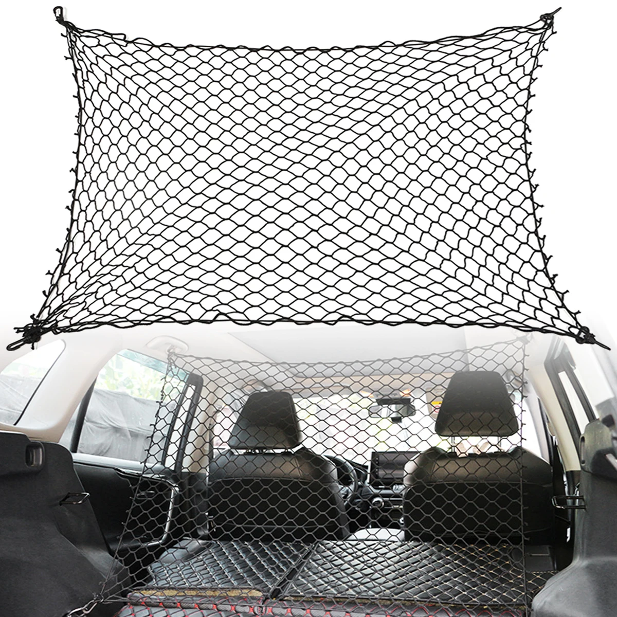 Car Dog Barrier Net with Hooks Durable Dog Car Safety Barrier Net Reusable Foldable Dog Fence Barrier for Cars SUVs Trucks Vans