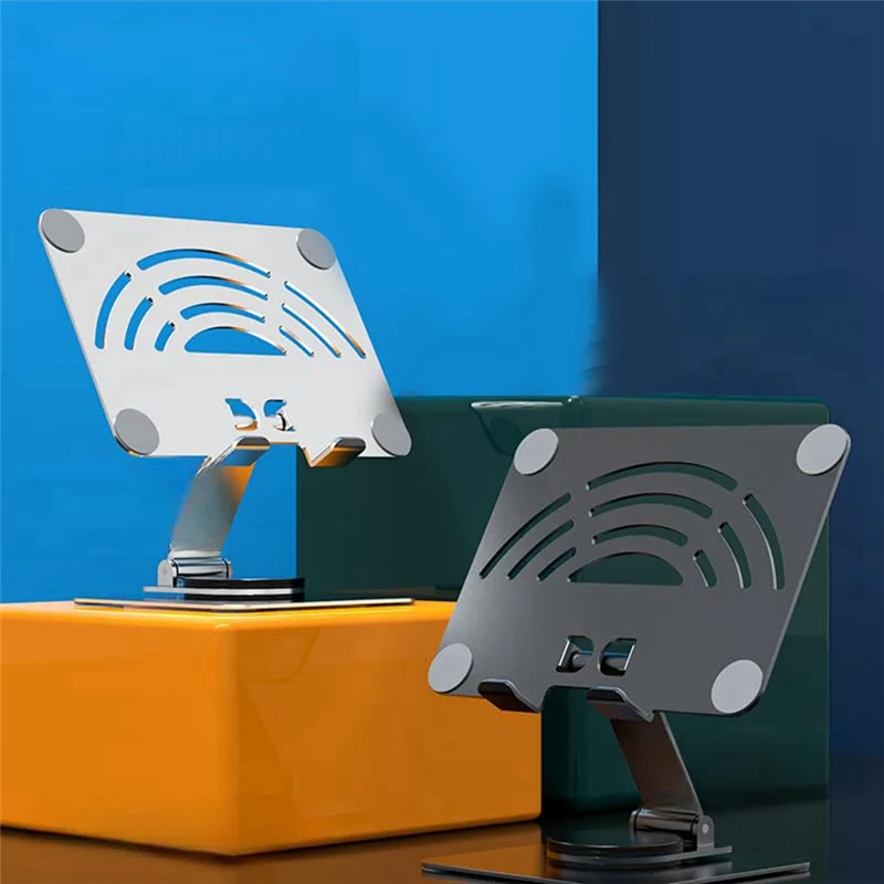 SR-360 °   حامل لوحي دوار من سبائك الألومنيوم والكربون الصلب لسطح المكتب حامل لوحي لحامل الهاتف اللوحي في غضون 12.9 بوصة أ