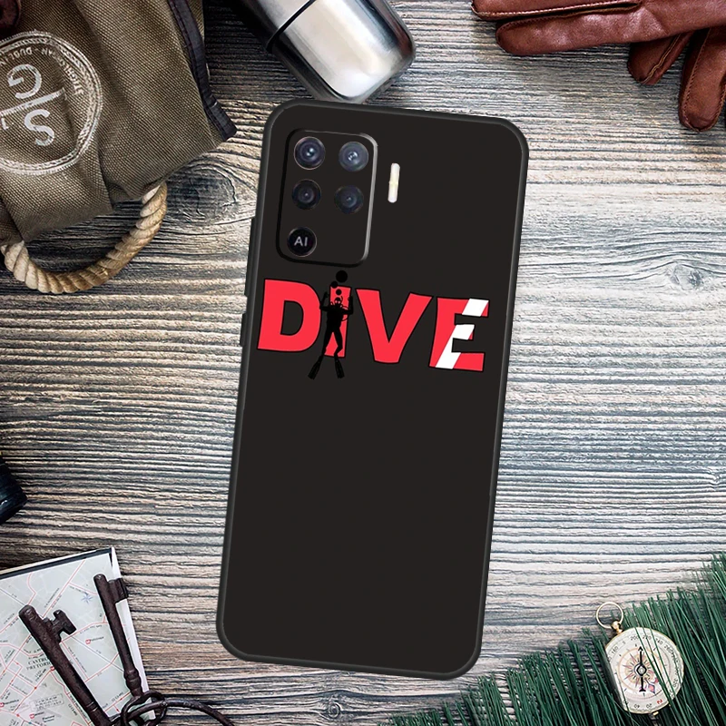 Dive Scuba Diver Shark Diving Flag Case For OPPO A78 A98 A58 A15 A17 A77 A5 A9 A53 A96 A76 A16 A54 A74 A94 A52 A72 A79 A57S