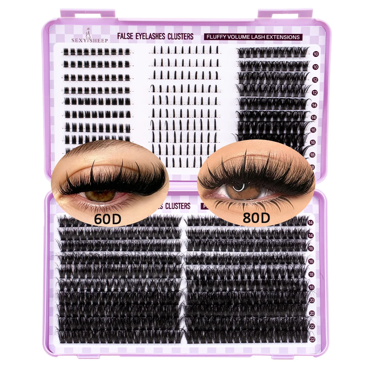 Wimpernbüschel, dicke Volumen-Wimpern, einzelne Wimpernbüschel, flauschige Wimpernverlängerungen, DIY-Wimpern, wiederverwendbar, anfängerfreundlich – Detail 16
